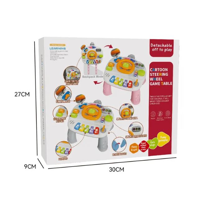 Multi-functional Kids Steering Wheel Game Table - Blue