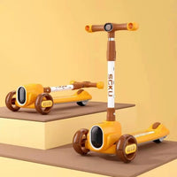 3in1 Kids Foldable Scooter With Light & Music - Orange