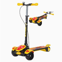 Avengers Large Foldable Kick Scooter With Light & Music - Yellow