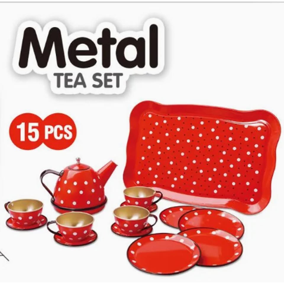 14Pcs Metal Tea Set For Kids