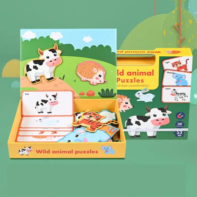 Jigsaw Magnetic Puzzle Pieces With Storage Box - Assortment