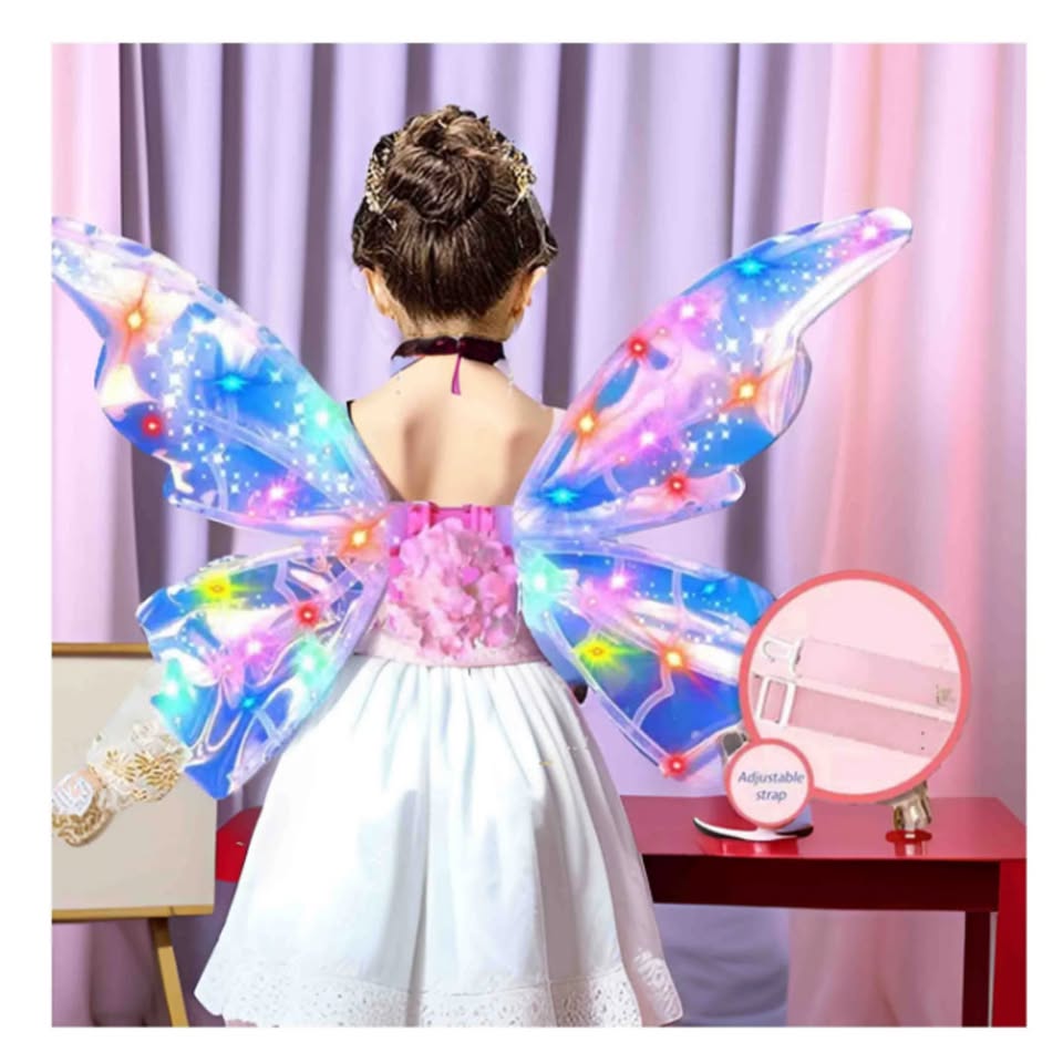 Rechargeable Faerie Wings With Light & Music