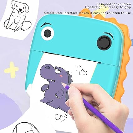 Kids Dual Lens Dinosaur Instant Digital Printing Camera