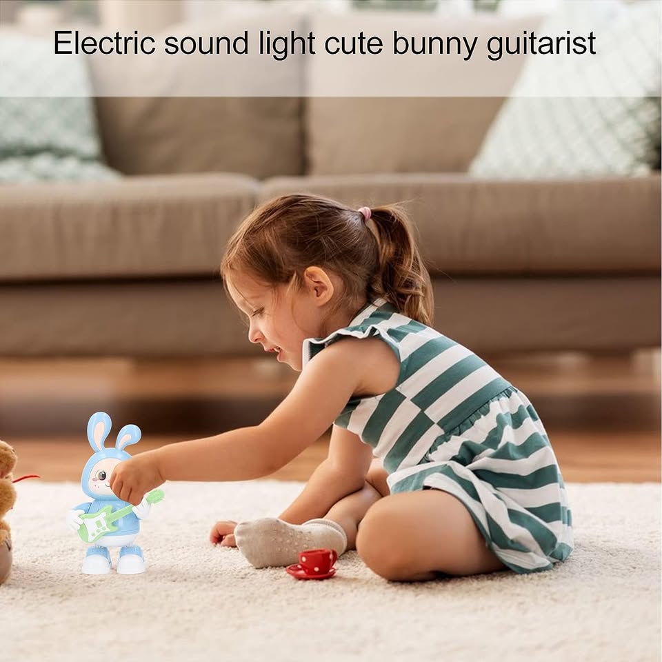 Rabbit Guitarist Cute Musician