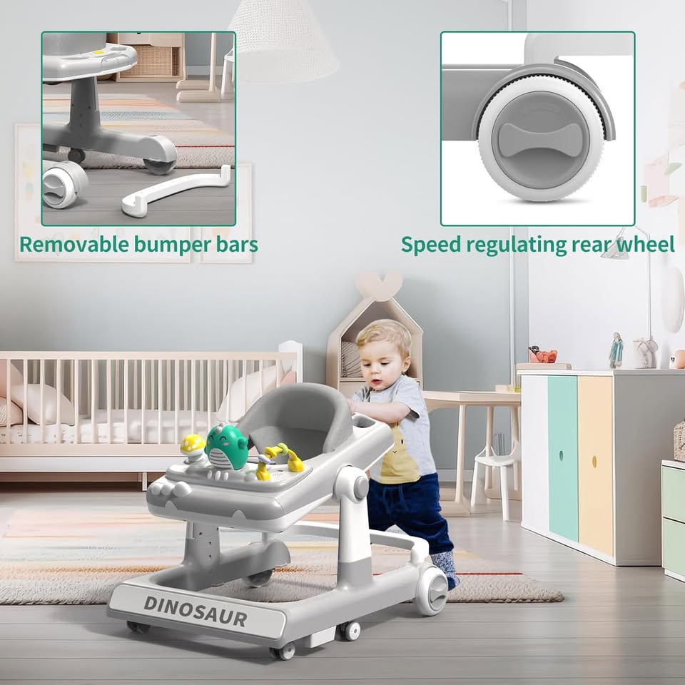 3in1 Multi-functional Dinosaur Baby Walker - Gray