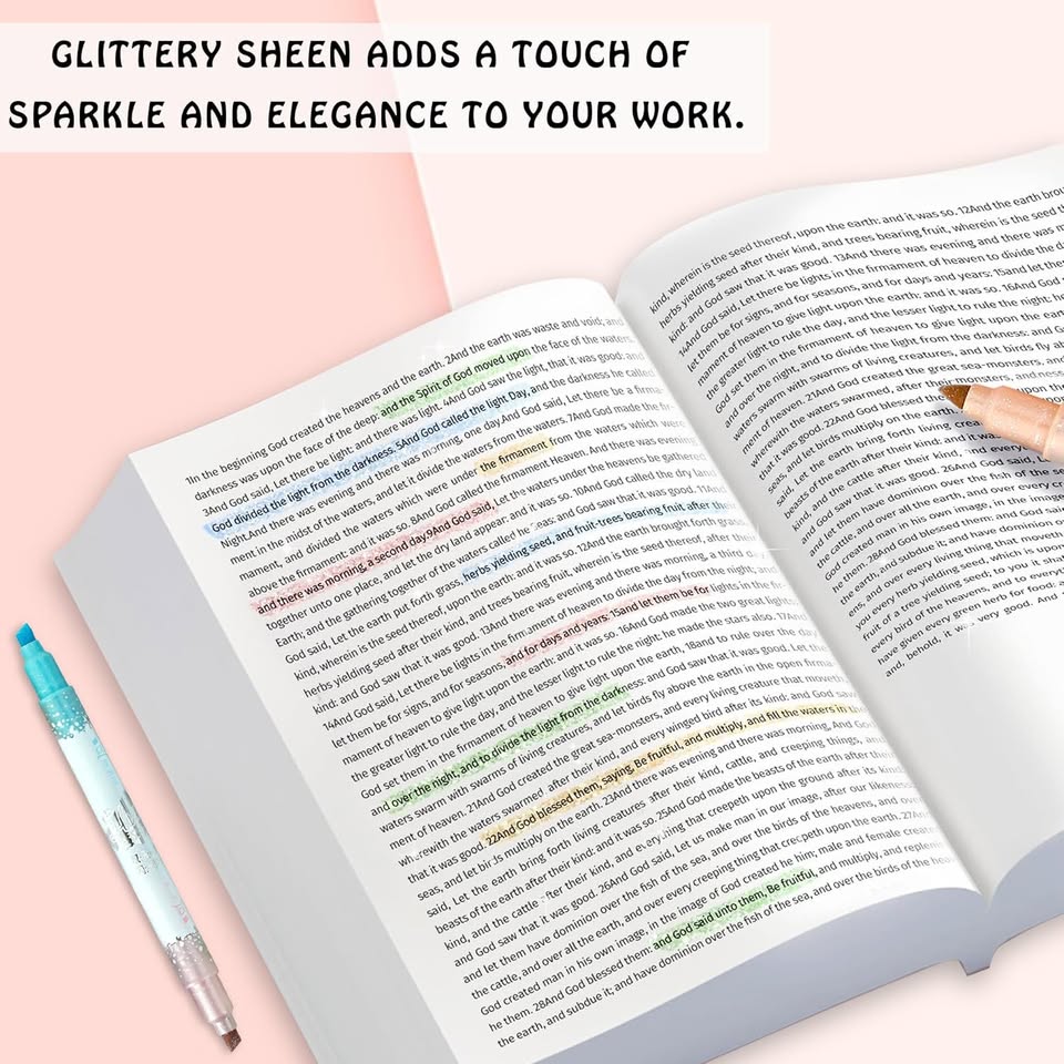 6Pcs Dual Head Glitter Highlighter