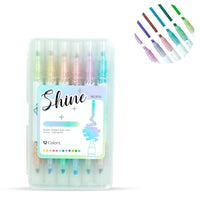 6Pcs Dual Head Glitter Highlighter