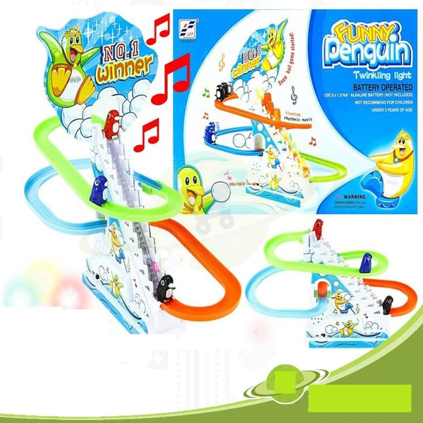 Electric Funny Penguin Track Set With Light & Music