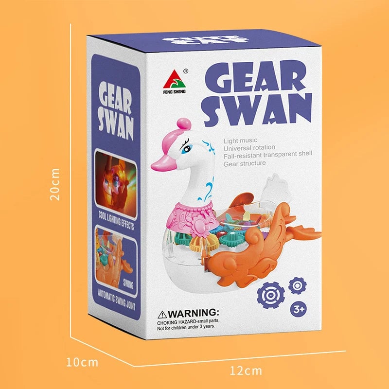 Electric Transparent Gear Swan With Light & Music