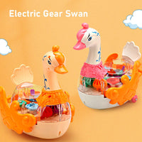 Electric Transparent Gear Swan With Light & Music
