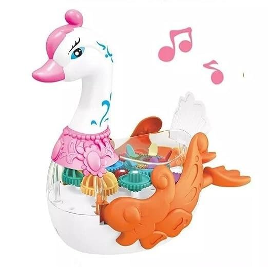 Electric Transparent Gear Swan With Light & Music