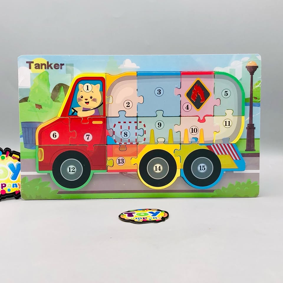 3D Wooden Vehicle Themed Puzzle Board - Assortment