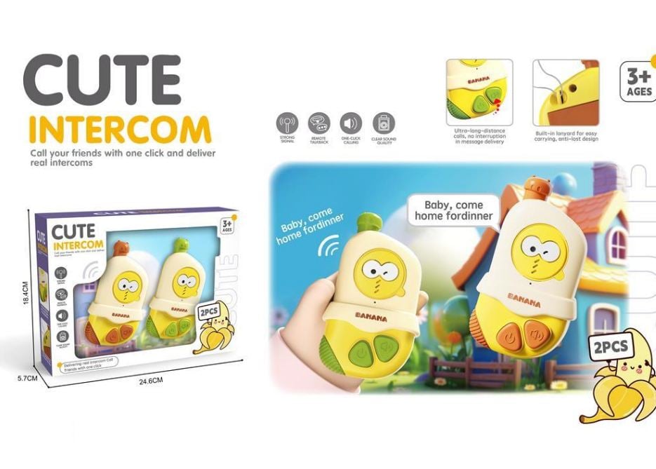 2Pcs Portable Banana Intercom For Kids