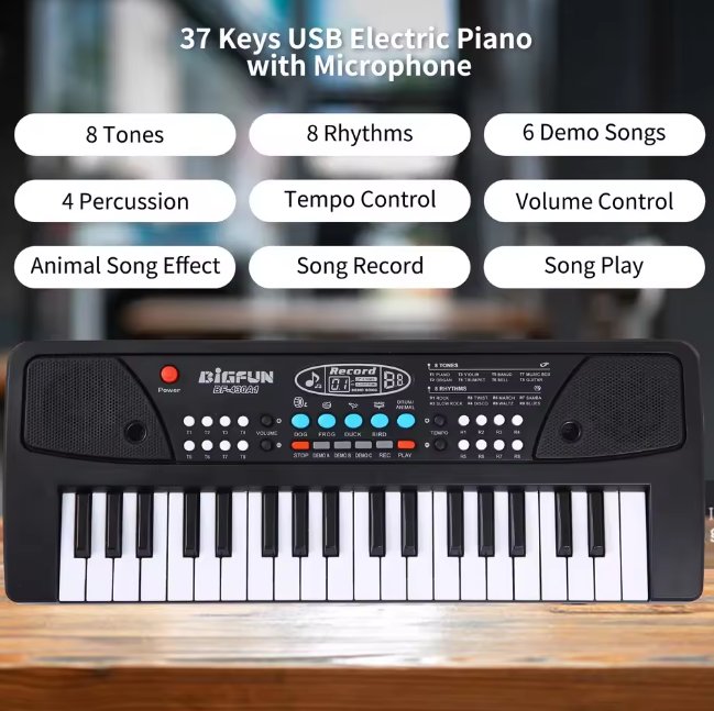 37 Keys BigFun Electronic Keyboard With Microphone