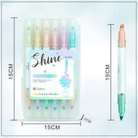 6Pcs Dual Head Glitter Highlighter