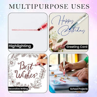 6Pcs Dual Head Glitter Highlighter
