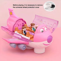 Battery Operated Airliner Toy With Light & Sound - Pink