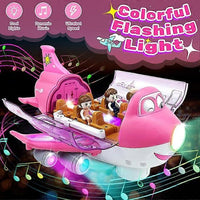 Battery Operated Airliner Toy With Light & Sound - Pink