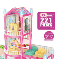 221Pcs DIY Luxury Villas Doll House With Doll