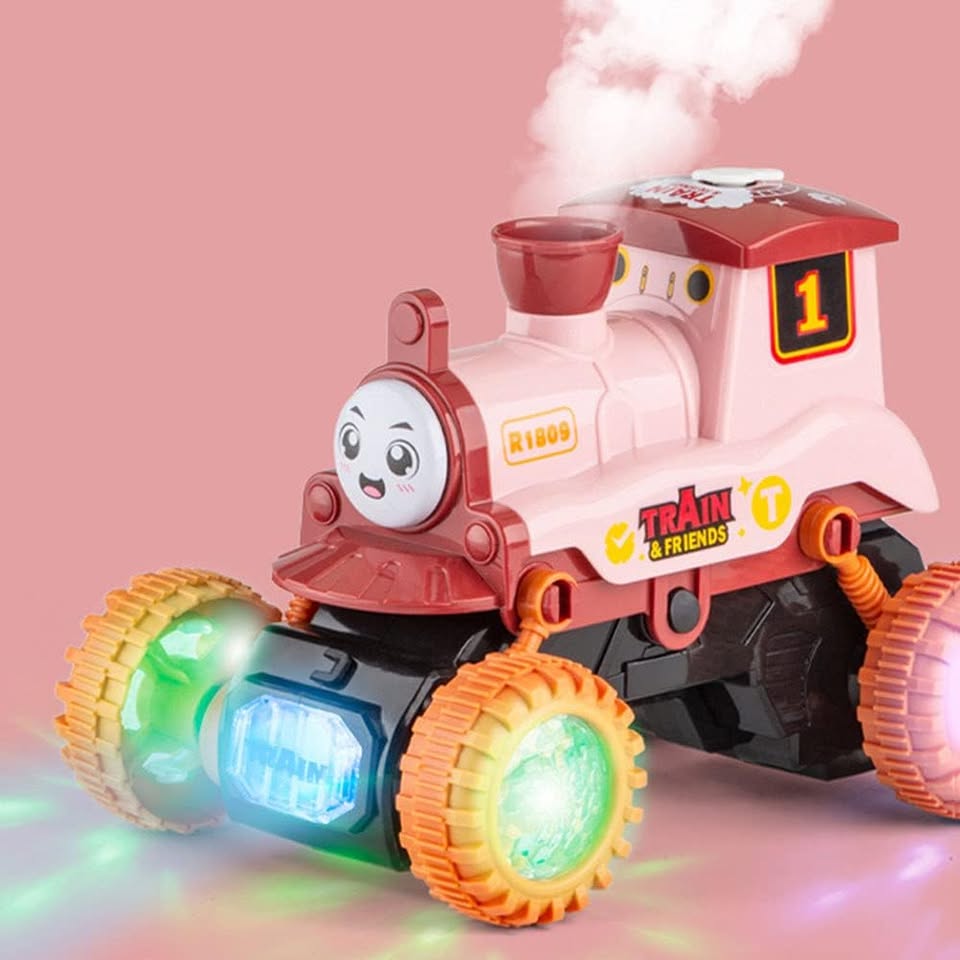 Electric Rotating Stunt Steam Train With Light & Music