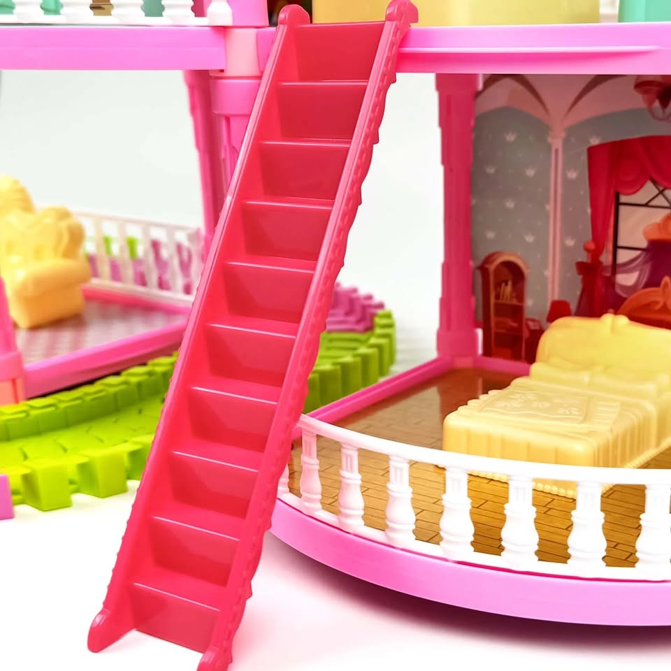 221Pcs DIY Luxury Villas Doll House With Doll