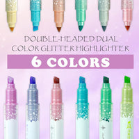 6Pcs Dual Head Glitter Highlighter