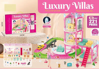 221Pcs DIY Luxury Villas Doll House With Doll