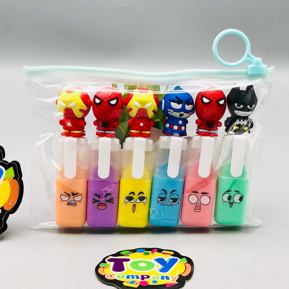 6Pcs Cartoon Themed Colorful Highlighter