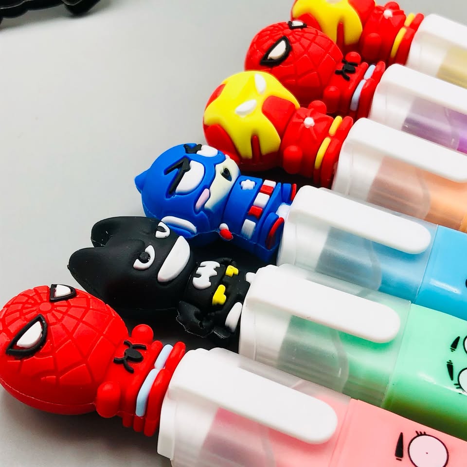 6Pcs Cartoon Themed Colorful Highlighter