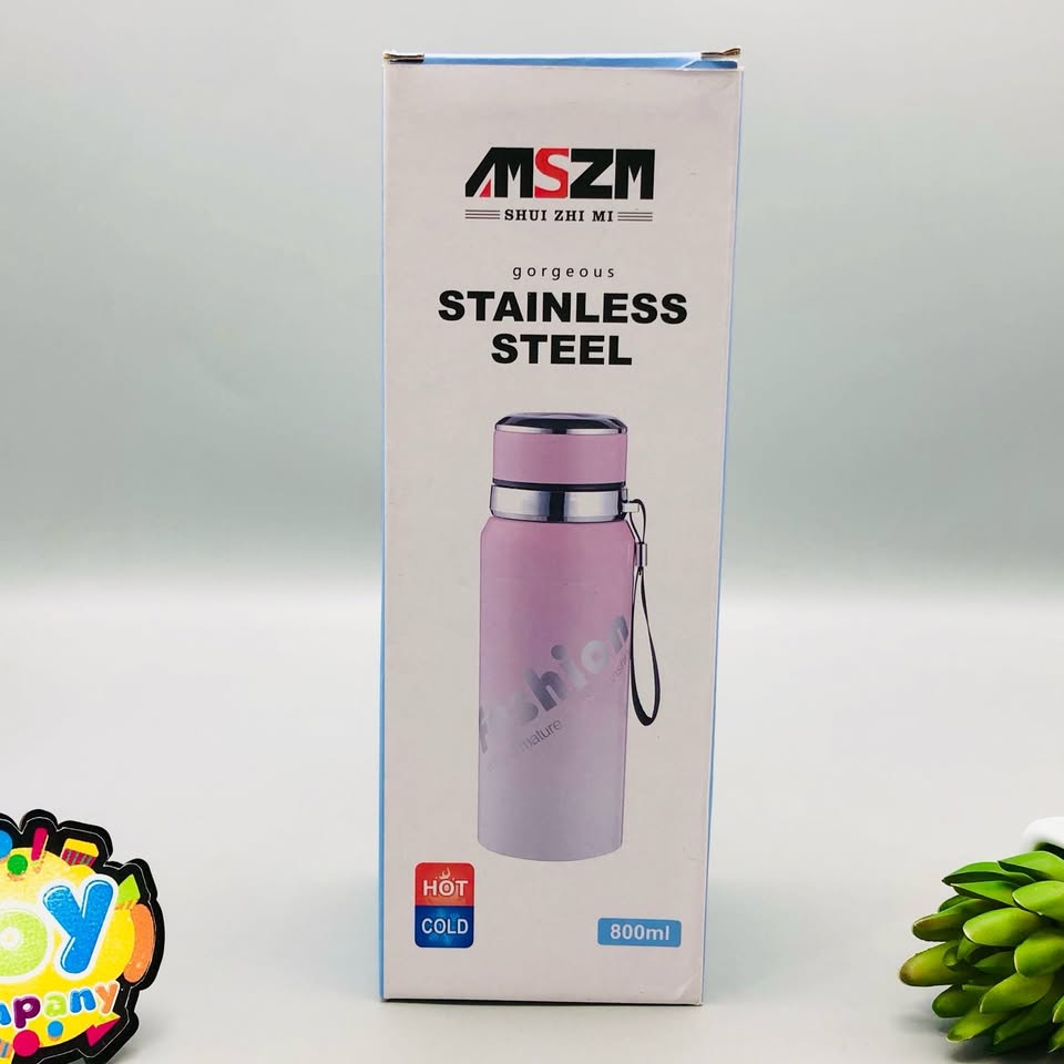 800ml Stainless Steel Unique Water Bottle - Gray