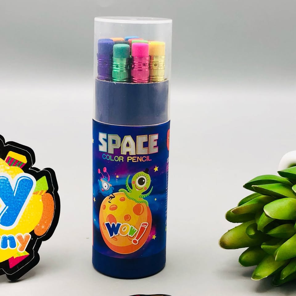 12Pcs Space Color Pencils Box