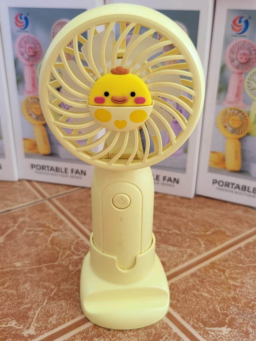 Rechargeable Cute Cartoon Themed Handheld & Desktop Fan