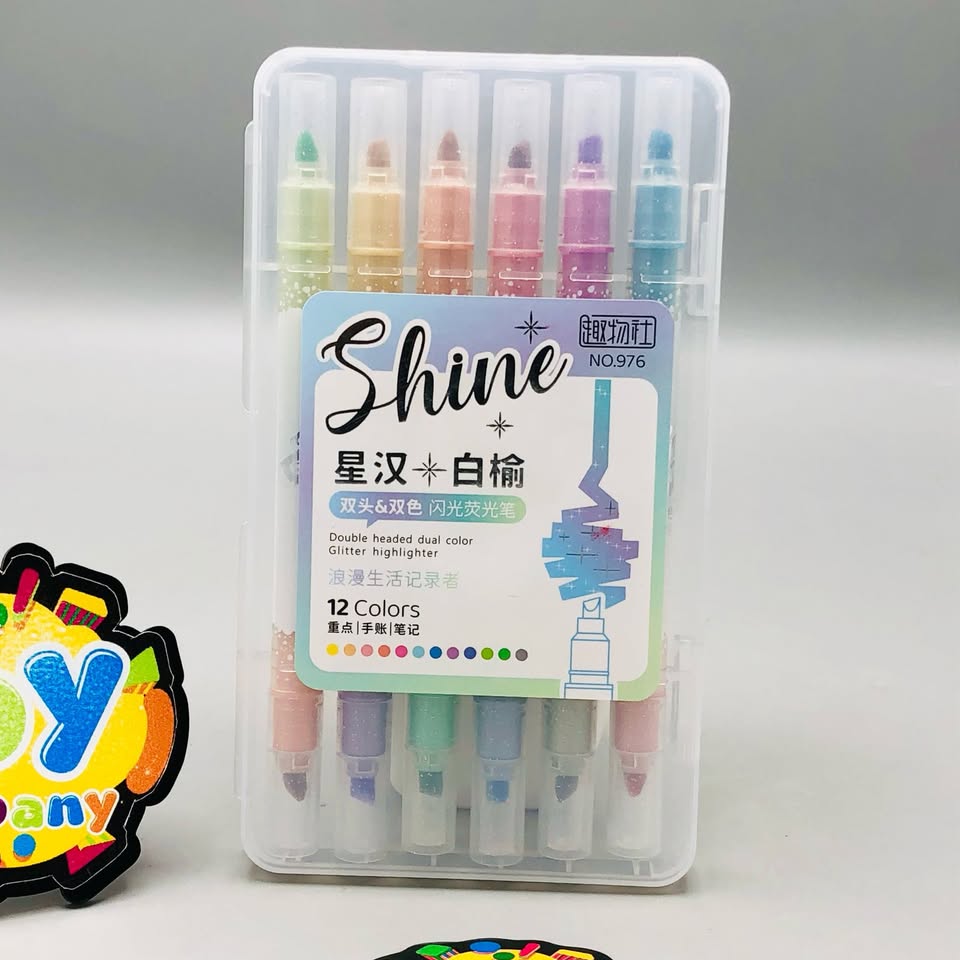 6Pcs Dual Head Glitter Highlighter