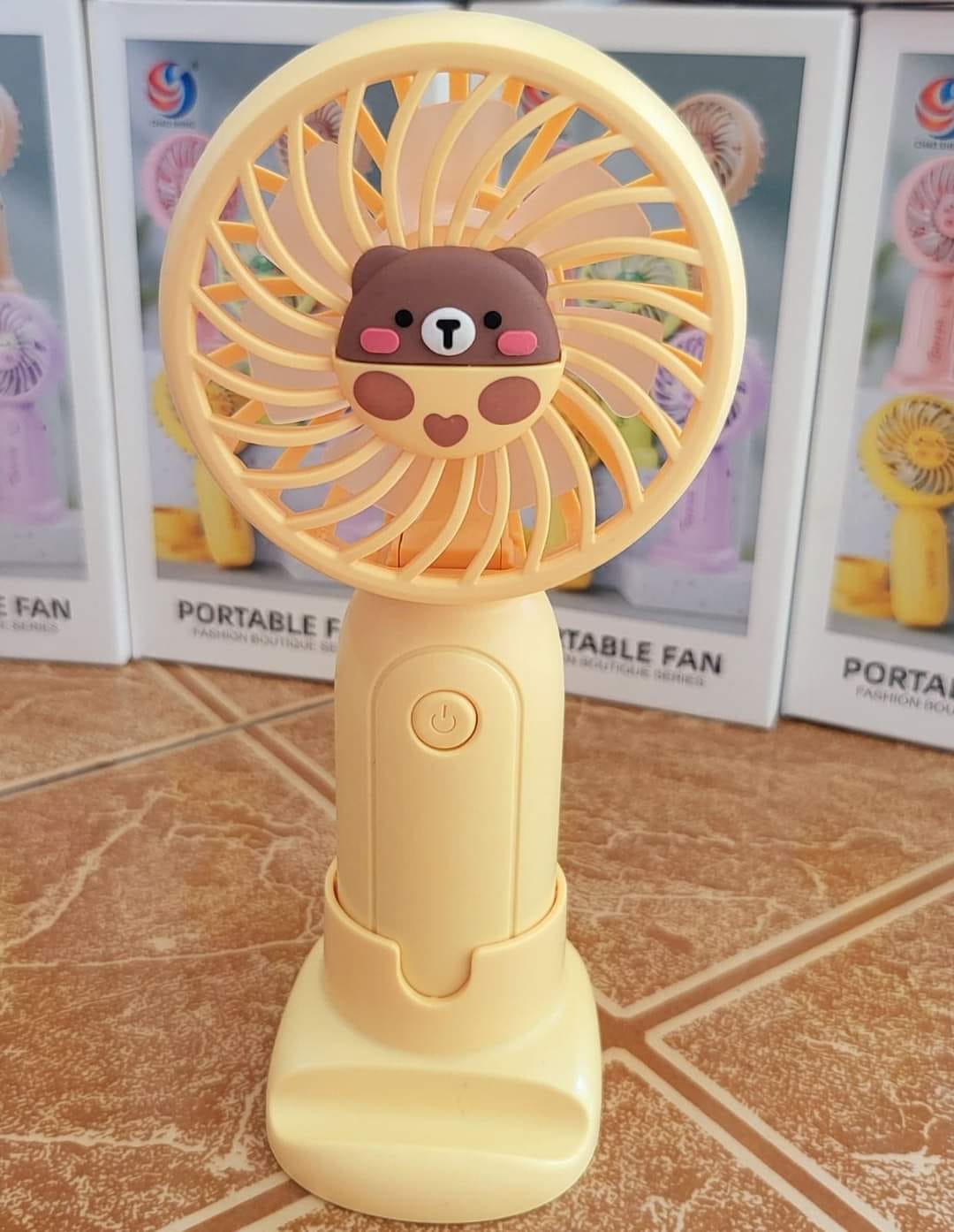 Rechargeable Cute Cartoon Themed Handheld & Desktop Fan