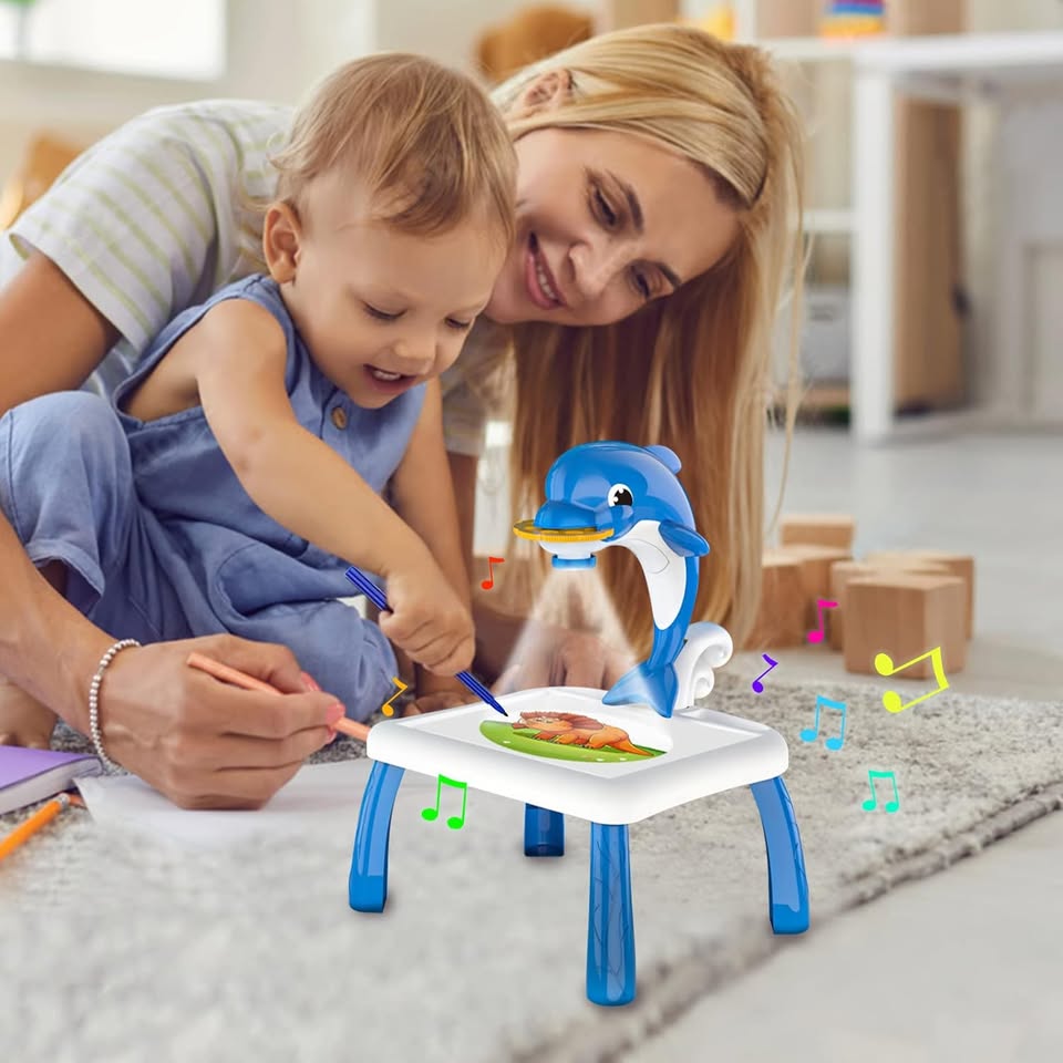 2in1 Mini Dolphin Projection Painting Table