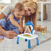 2in1 Mini Dolphin Projection Painting Table