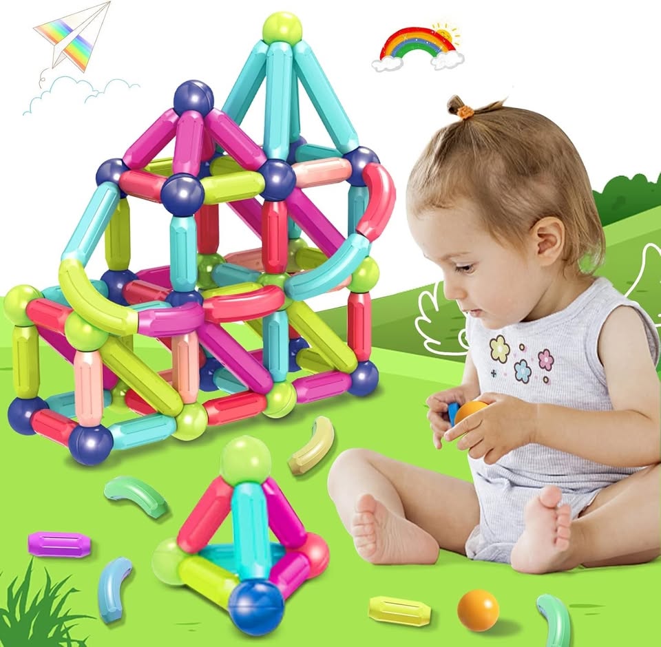 50Pcs Magnetic Building Block With Storage Bag