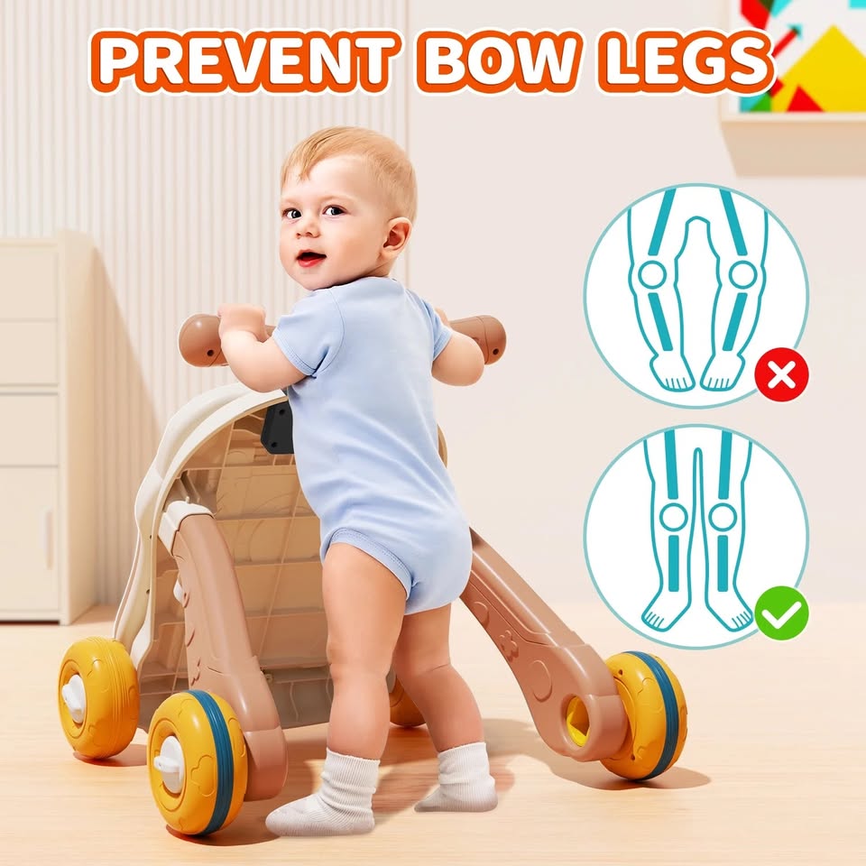 3in1 Baby Musical Walker & Activity Table - Brown