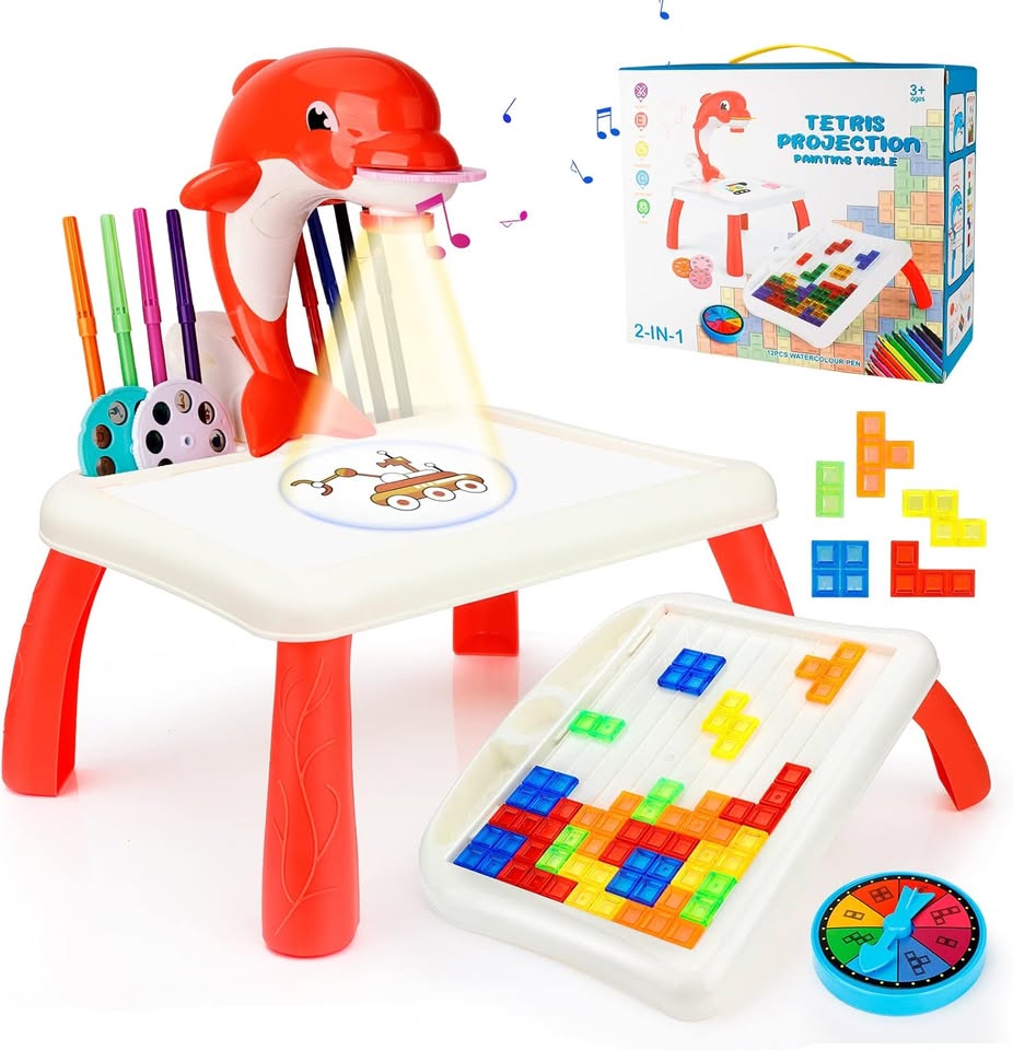 2in1 Mini Dolphin Projection Painting Table