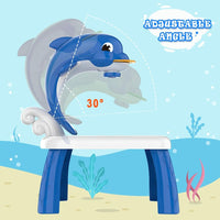 2in1 Mini Dolphin Projection Painting Table