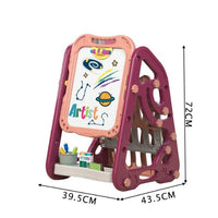 72cm Multi-functional Artistic Drawing Board With Book Shelf - Pink