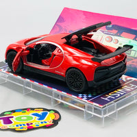 1:64 Diecast Bugatti With Acrylic Display Box - Red