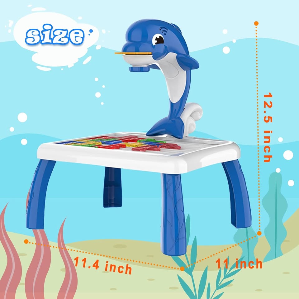 2in1 Mini Dolphin Projection Painting Table