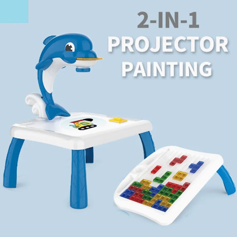 2in1 Mini Dolphin Projection Painting Table