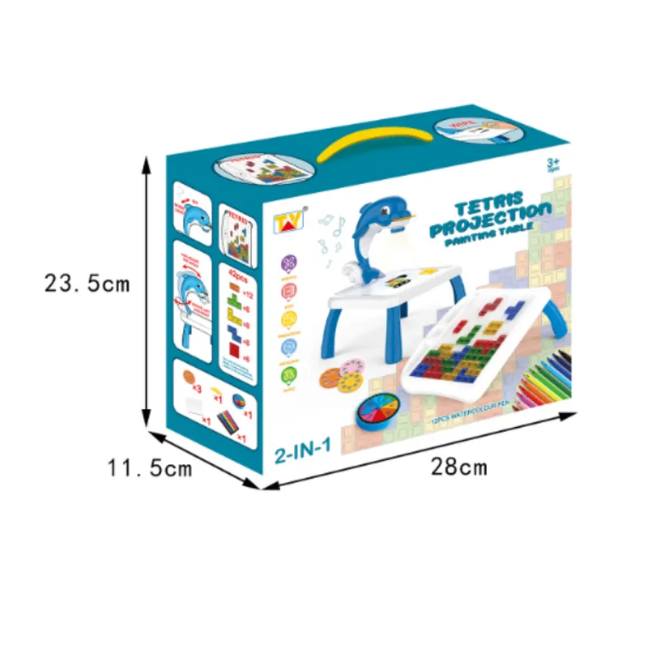 2in1 Mini Dolphin Projection Painting Table