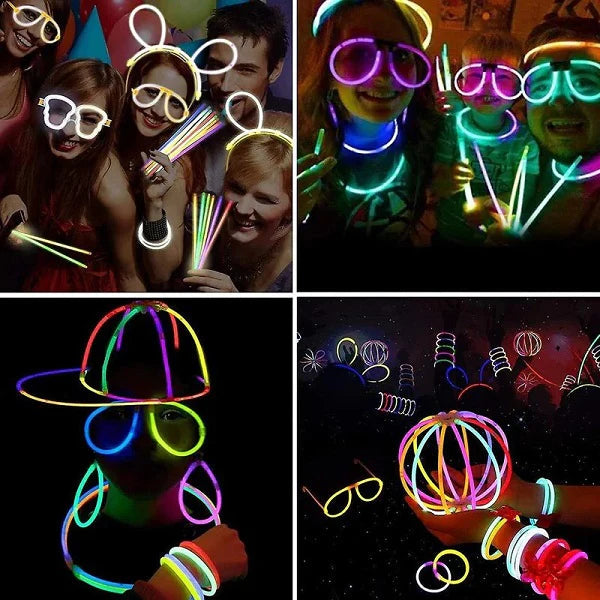 158Pcs Night Glow Sticks - Glow Costume Kit