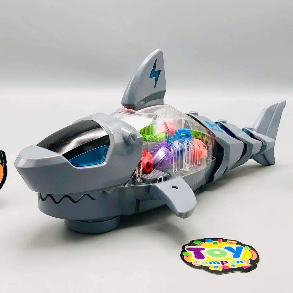 Transparent Gear Robot Shark With Light & Music