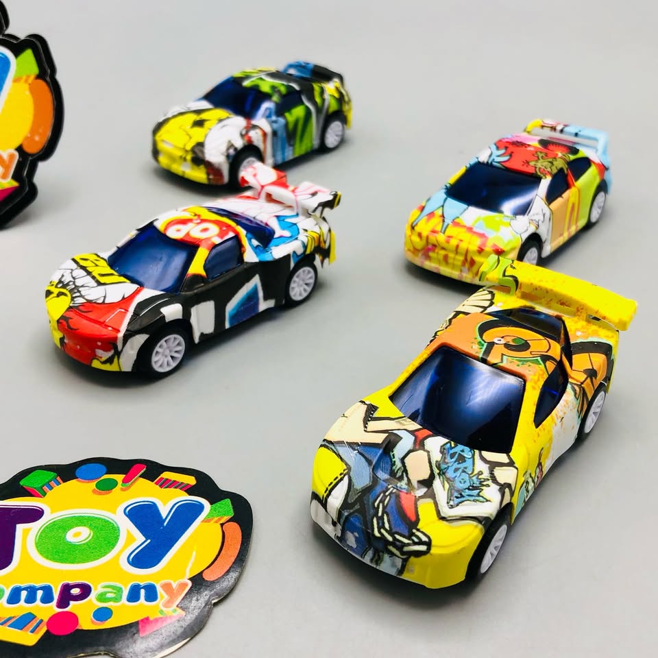 4Pcs Mini Inertial Cars With Road Map - Assortment