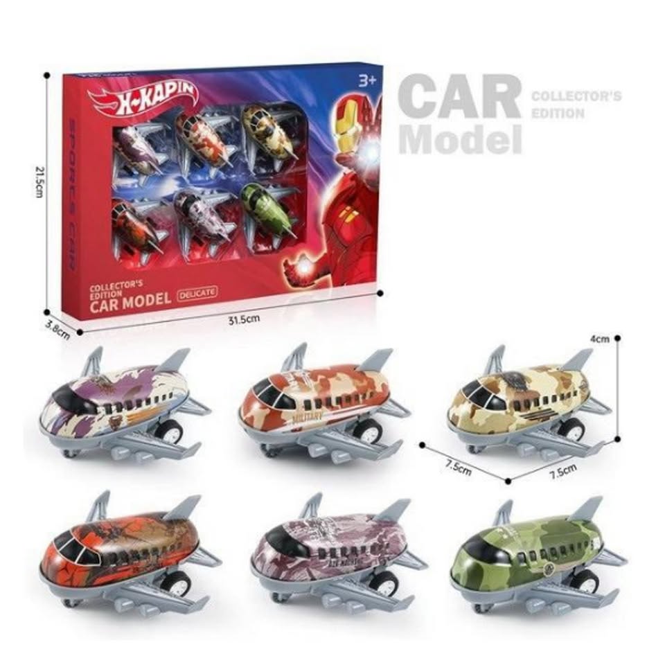 6Pcs Pullback Mini Aircraft Model - Assortment