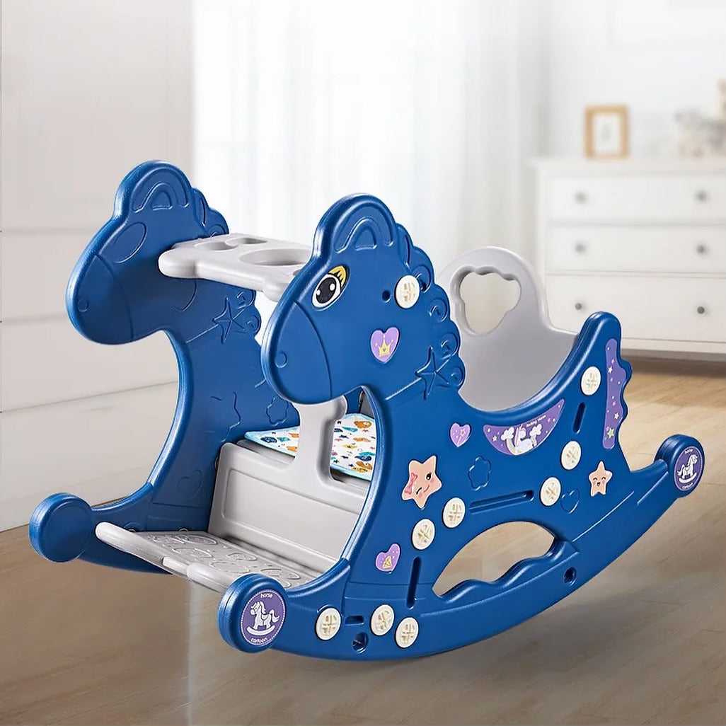 3in1 Multi-functional Baby Rocking Horse Chair - Blue